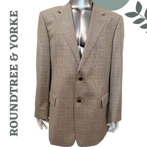 Roundtree & Yorke Wool-Silk Blend Blazer – Size 46L